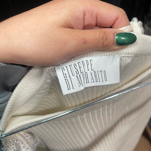 GIUSEPPE DI MORABITO | Side Cut-out Midi Skirt and Bralette in Milk White - Picture 7 of 11